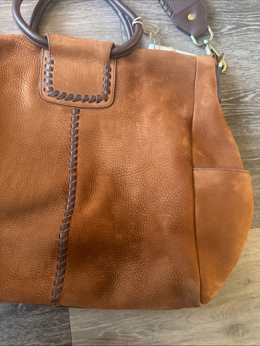 NWT HOBO Sheila Large Nubuk Hide Tobacco Bag - Picture 6 of 13